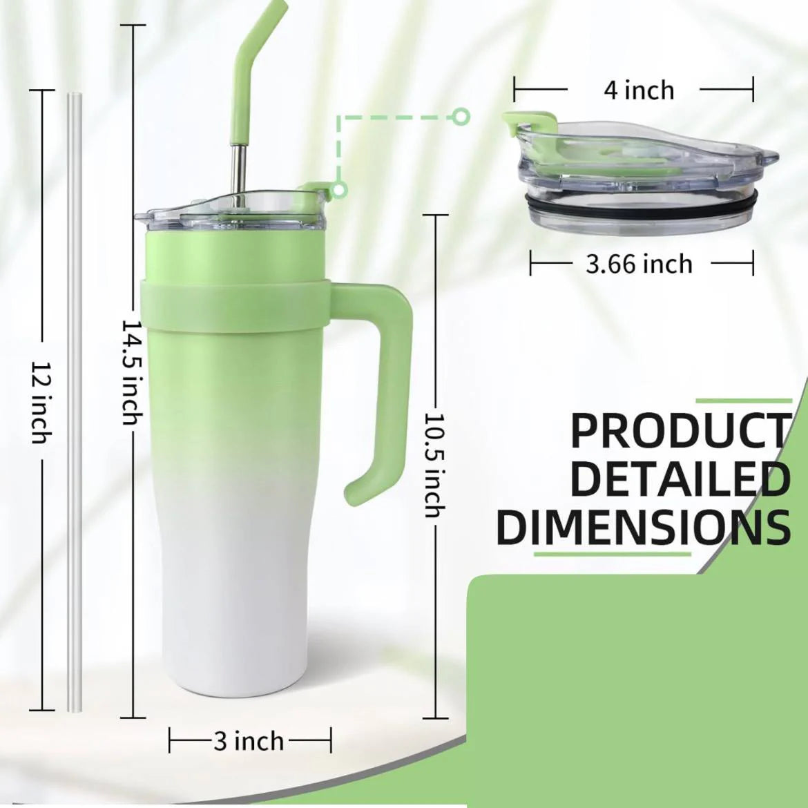 Ombre Jumbo Steel Tumbler with handle and straw 1200 ML
