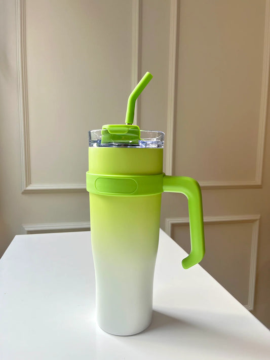 Ombre Jumbo Steel Tumbler with handle and straw 1200 ML