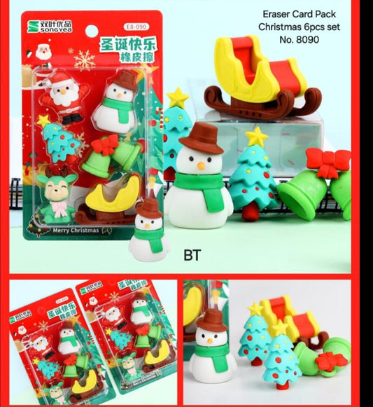 CHRISTMAS ERASER SET