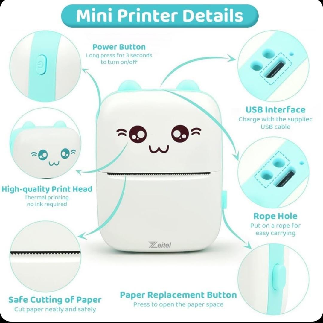 MINI PORTABLE WIRELESS BLUETOOTH PRINTER